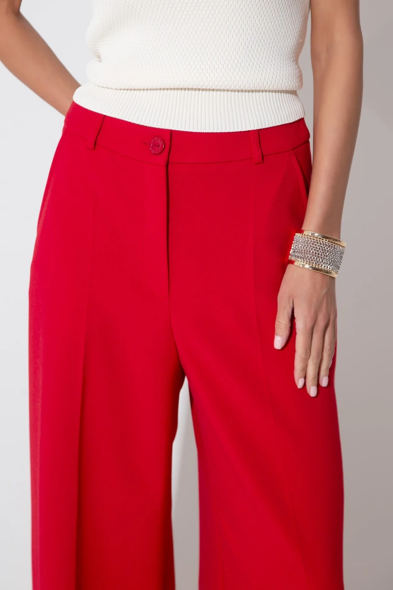 Red palazzo trousers 