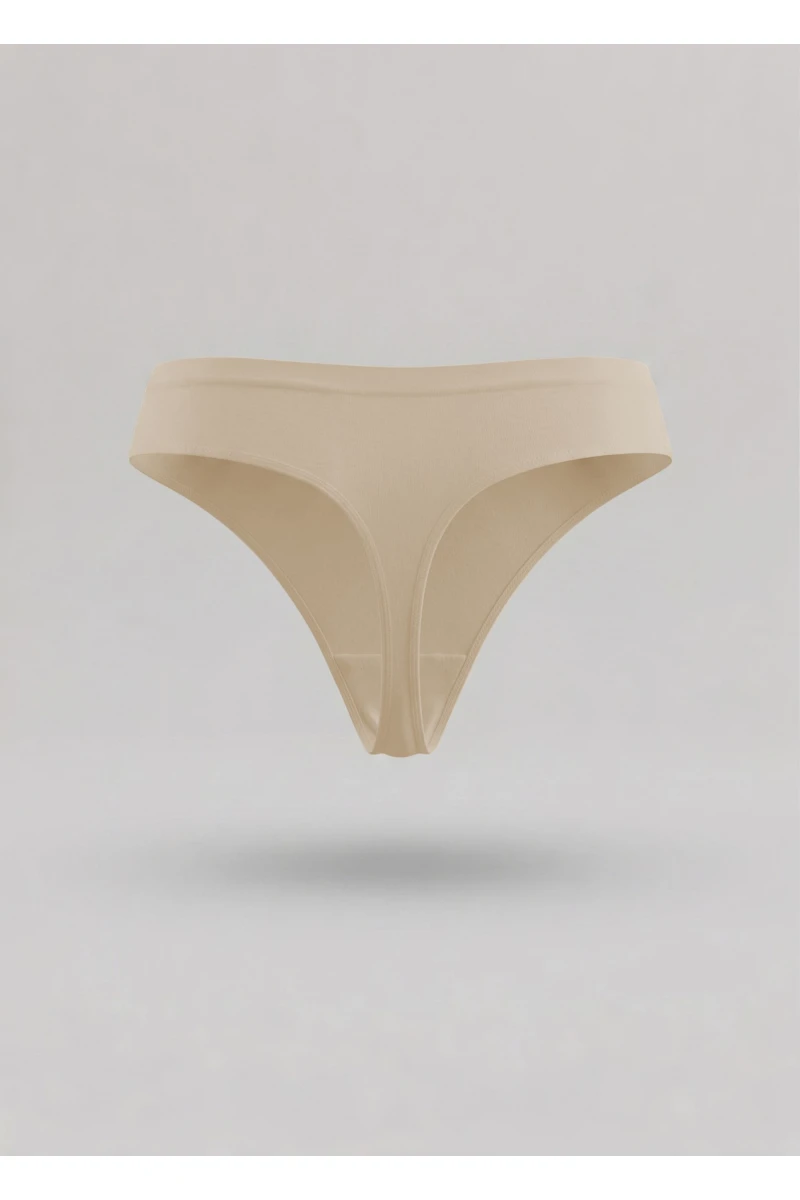 Seamless thong panties beige #2
