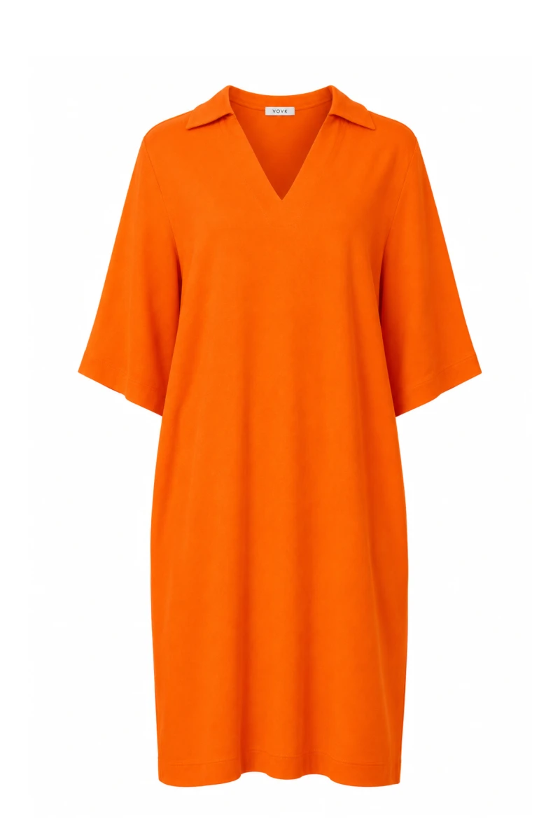 Orange collared dress plus size