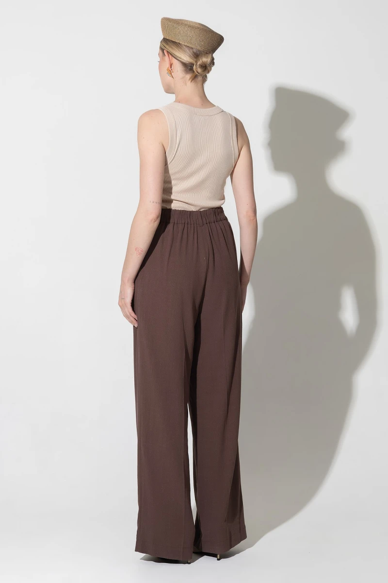 Chocolate straight trousers