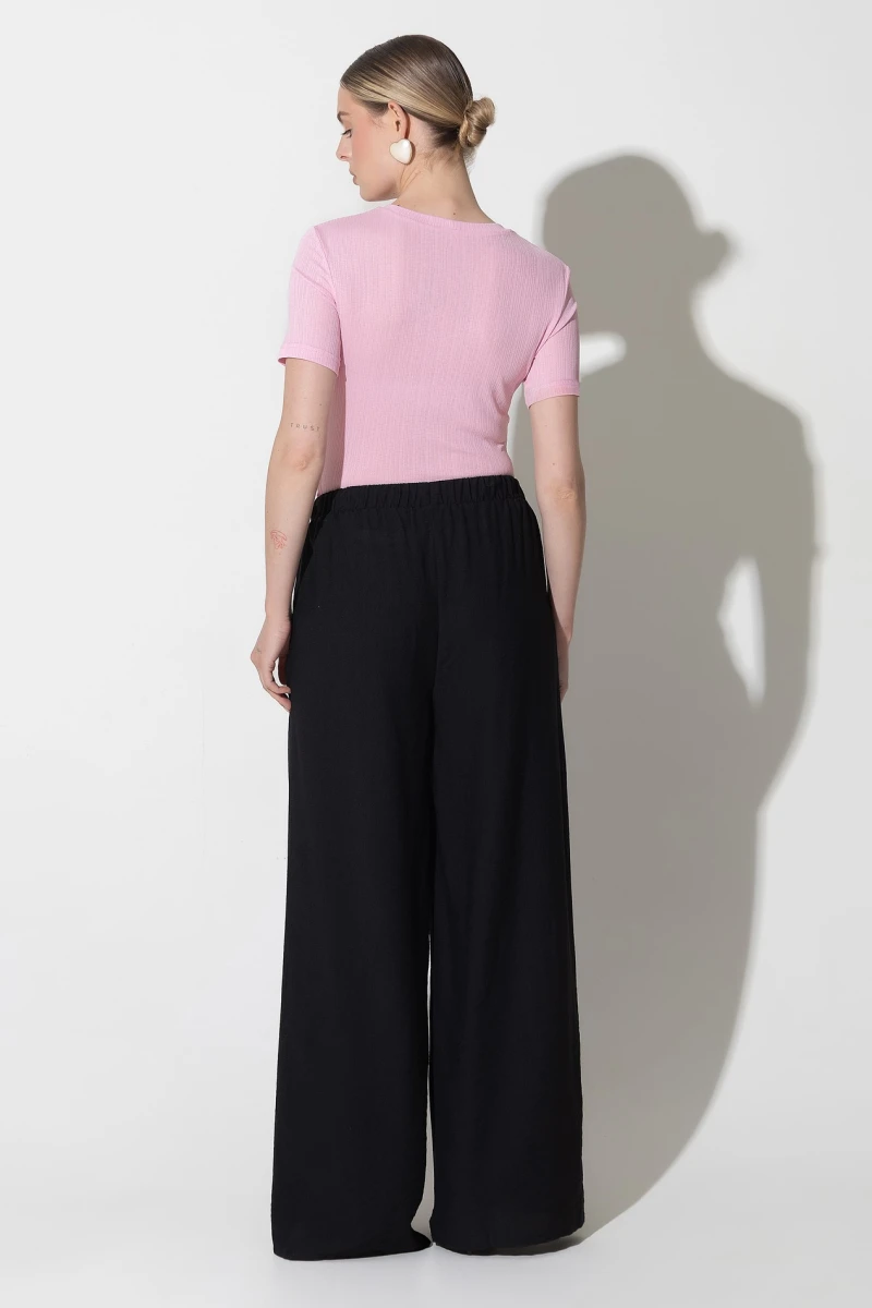 Black straight trousers