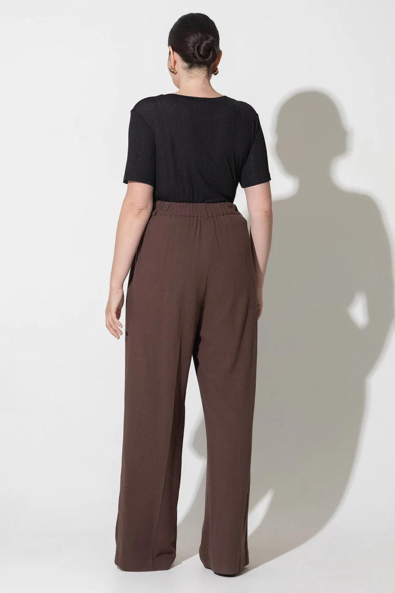 Chocolate straight trousers plus size