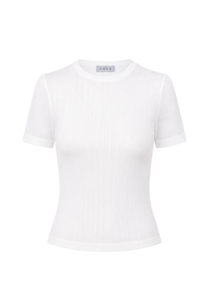 Milk ribbed T-shirt