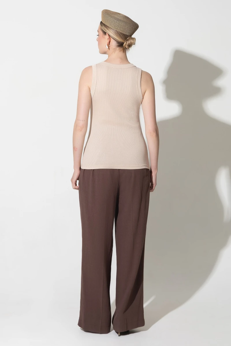 Latte ribbed T-shirt