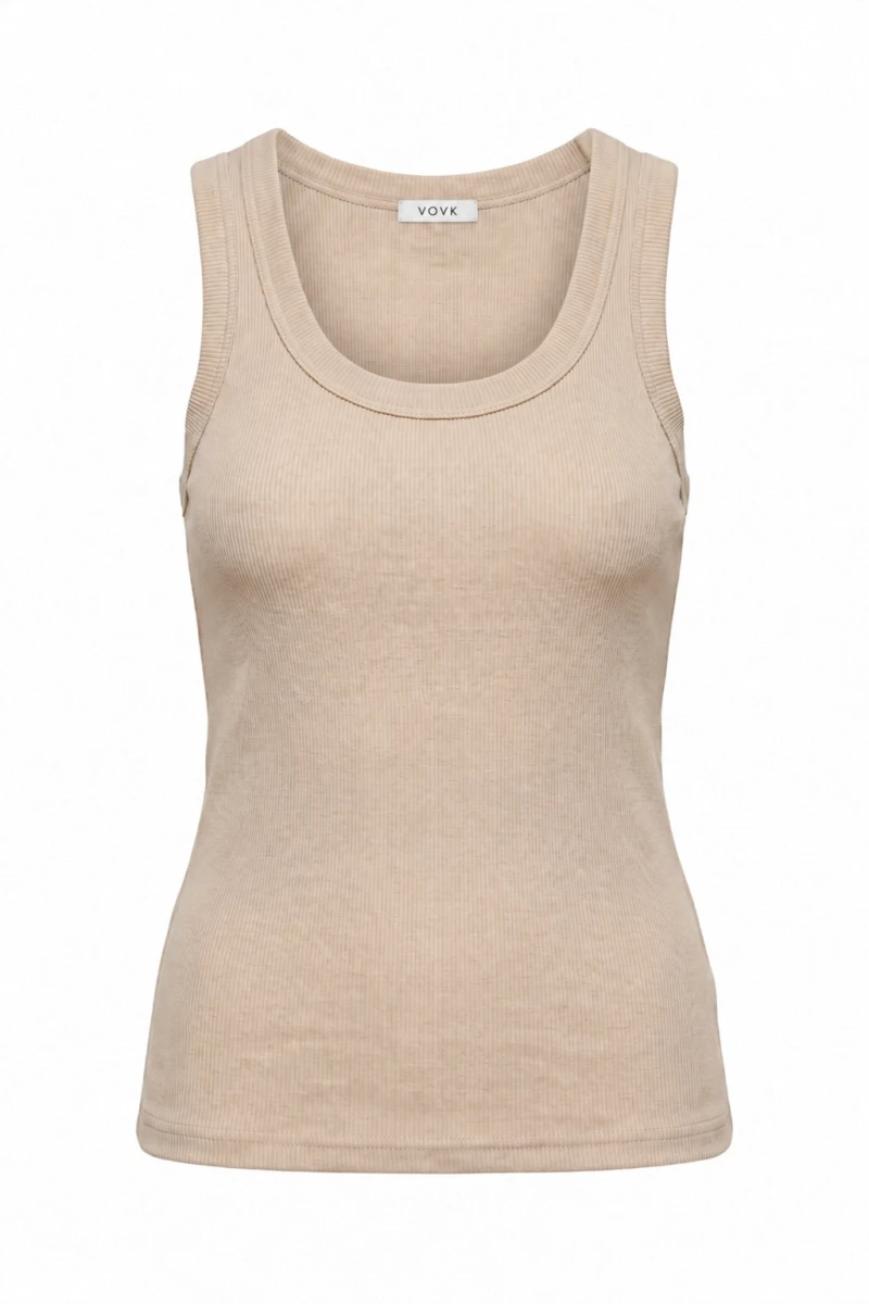 Latte ribbed T-shirt