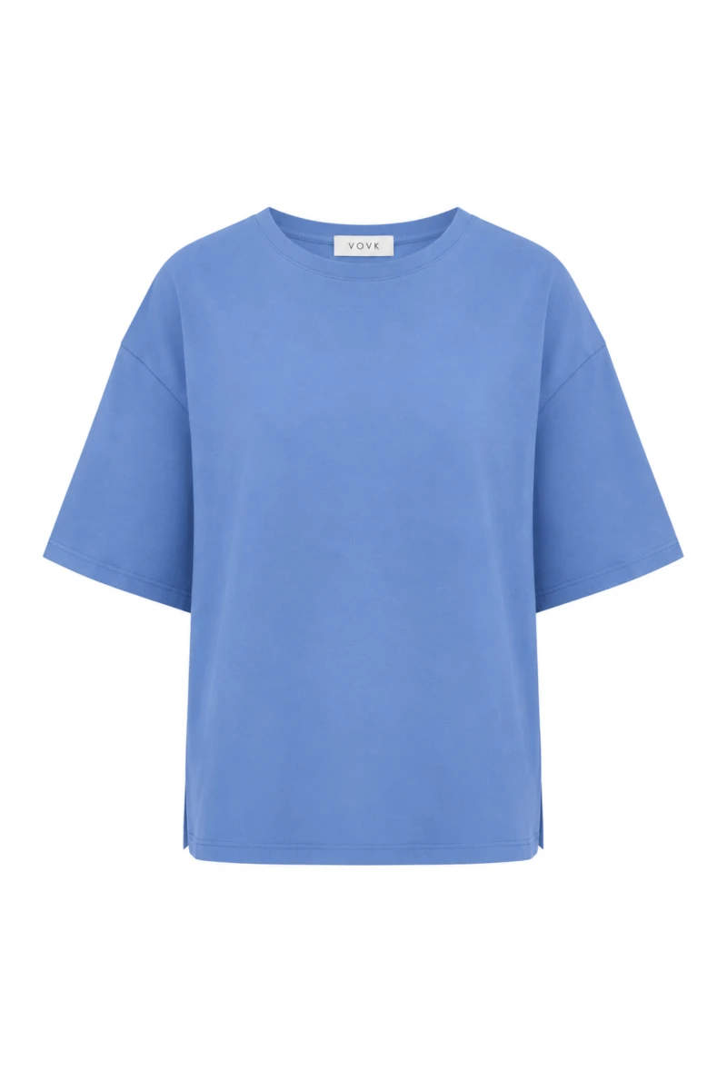 Blue knit T-shirt