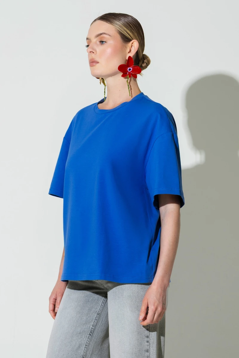 Blue knit T-shirt #2