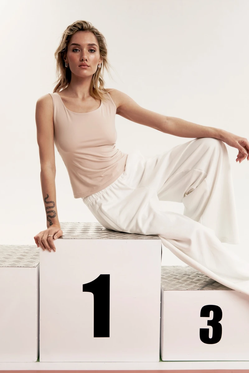Beige knit top