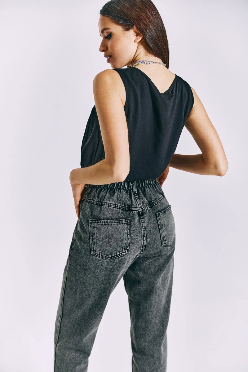 Black T-shirt with staples