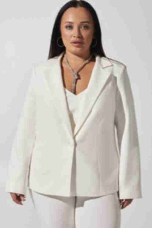 Milky suiting fabric jacket plus size