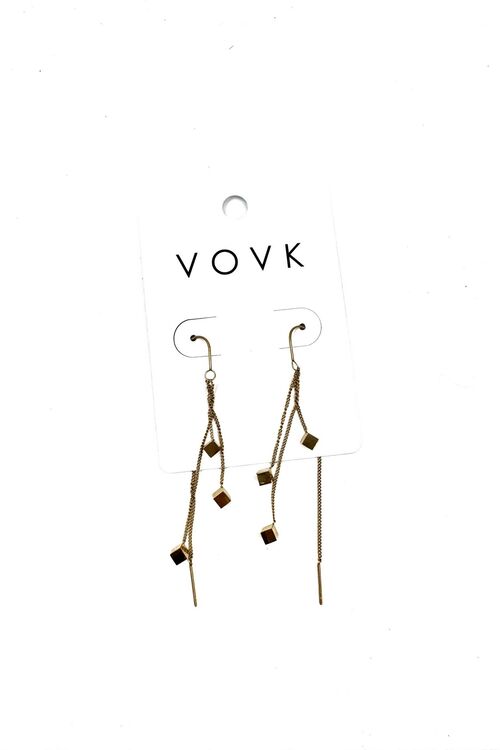 Earrings with elongated golden decor 