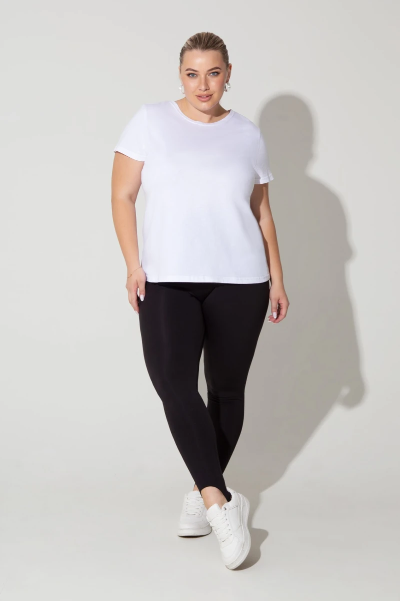 Milk knitted T-shirt large size #2
