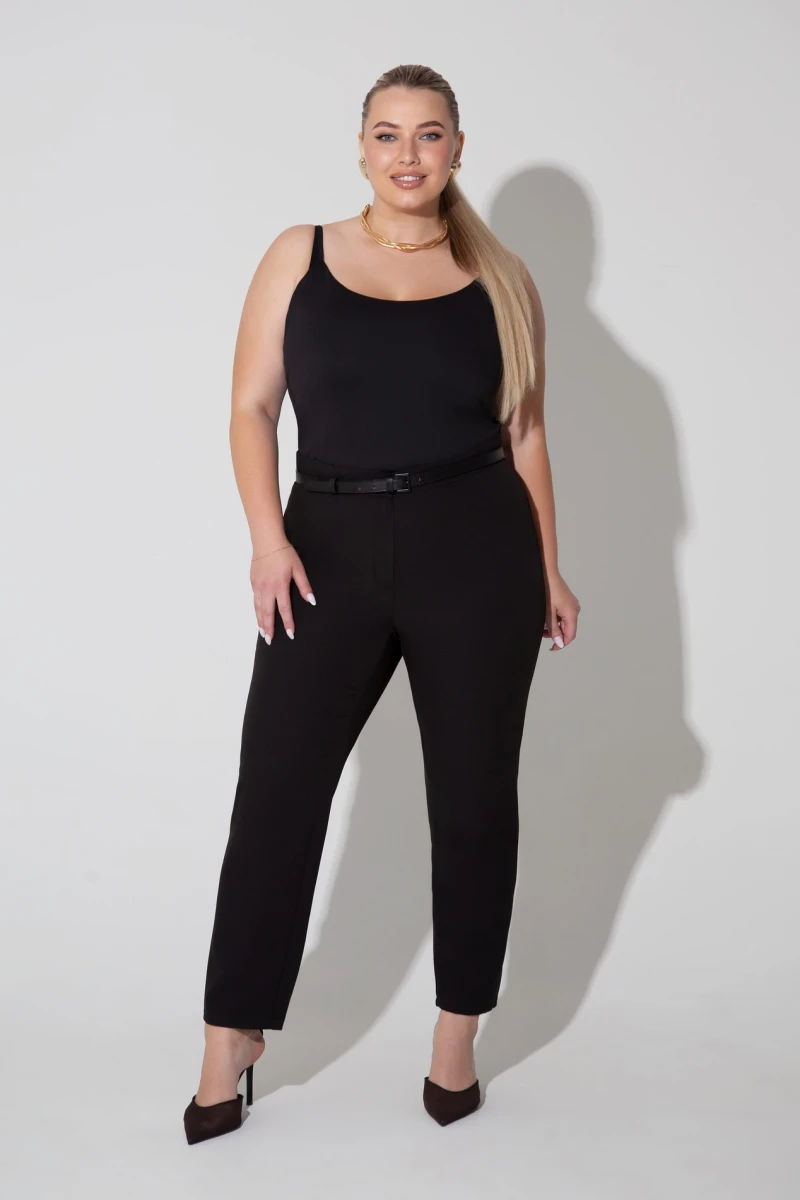 Черные зауженные брюки для женщин plus size