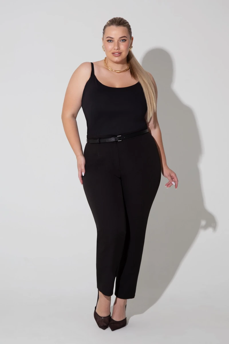Черные зауженные брюки для женщин plus size