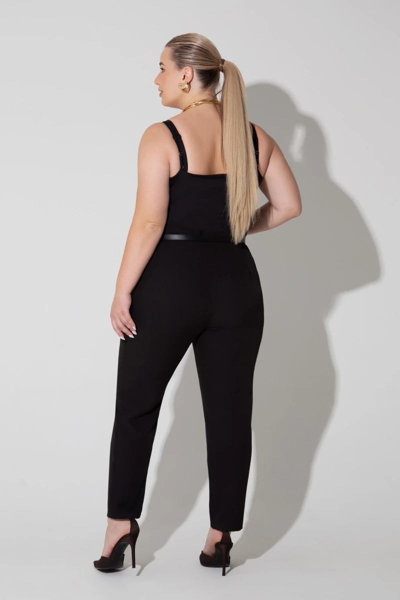 Черные зауженные брюки для женщин plus size