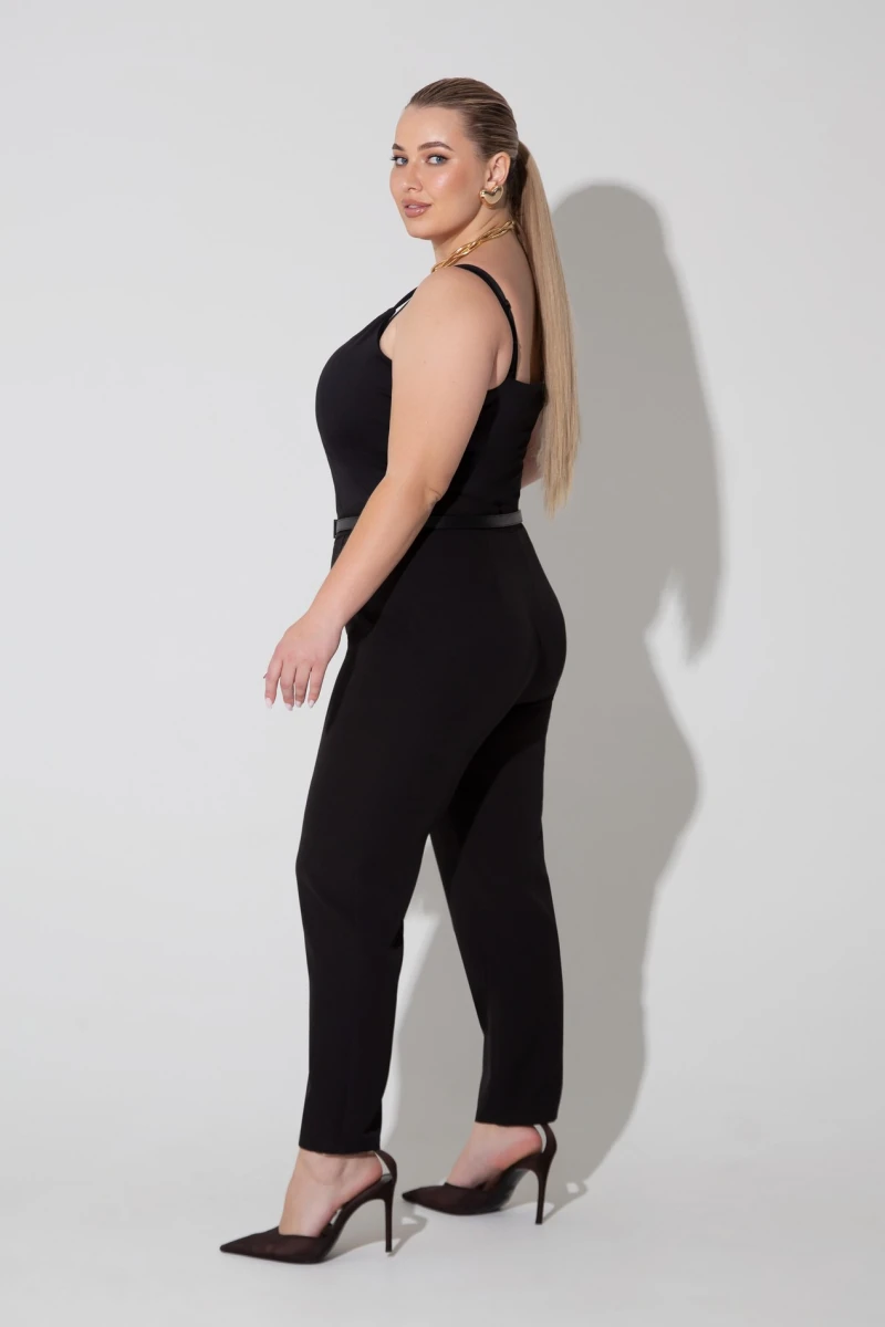 Черные зауженные брюки для женщин plus size