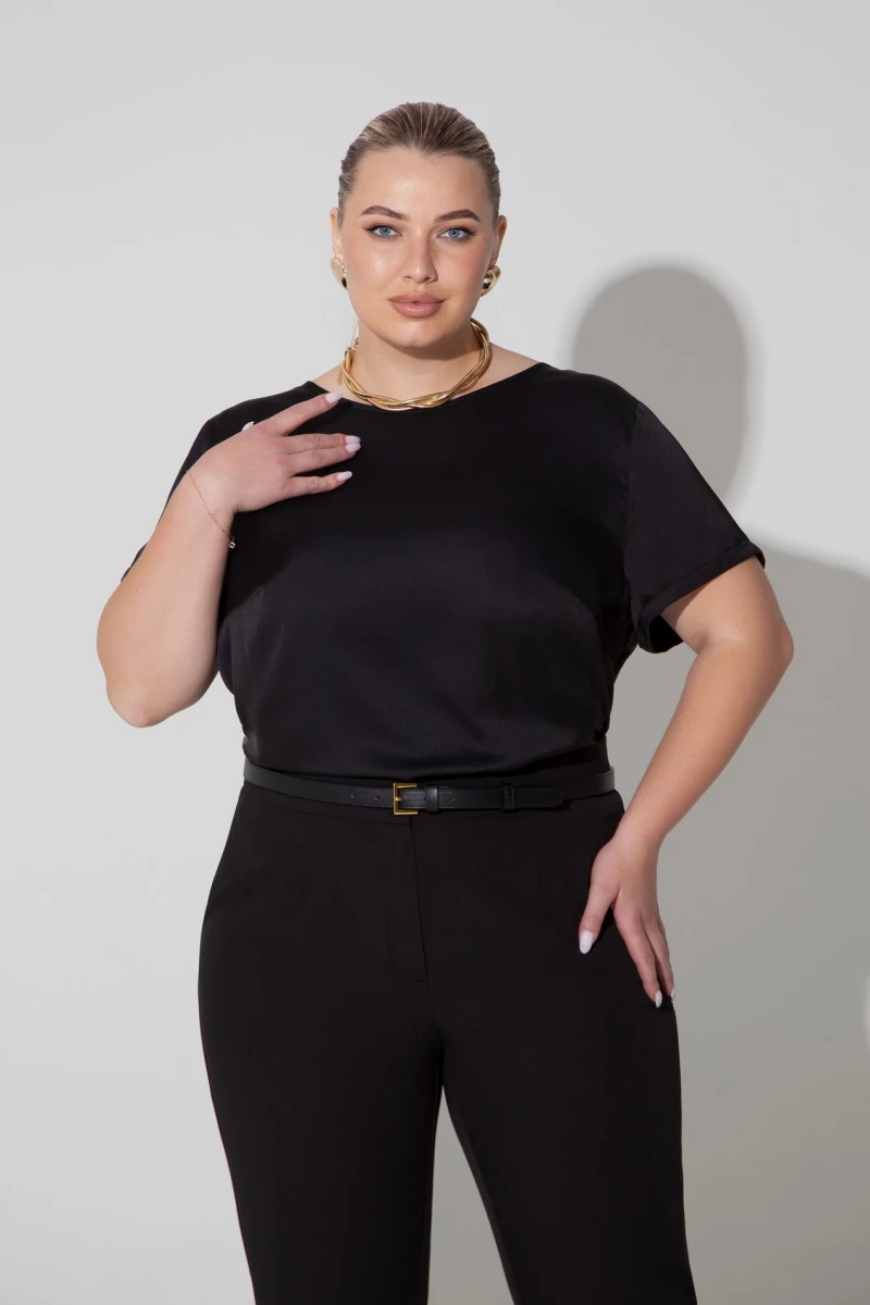 Черные зауженные брюки для женщин plus size