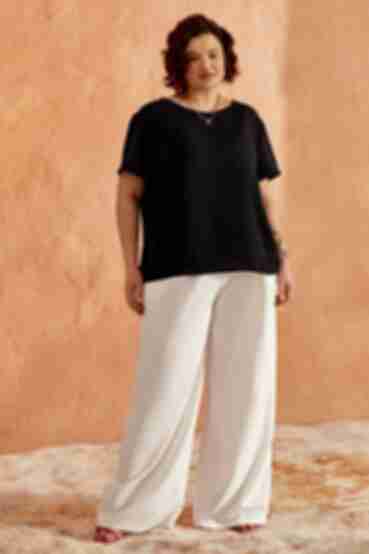 Black knitted T-shirt plus size