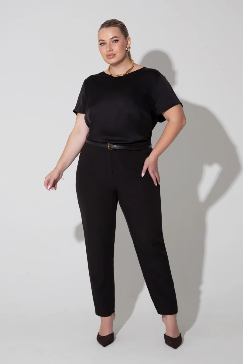  Black t-shirt made of artificial silk plus sisze #2