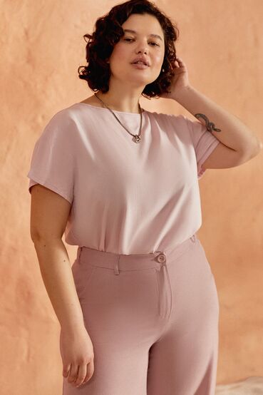 Blush straight staple cotton T-shirt plus size #2