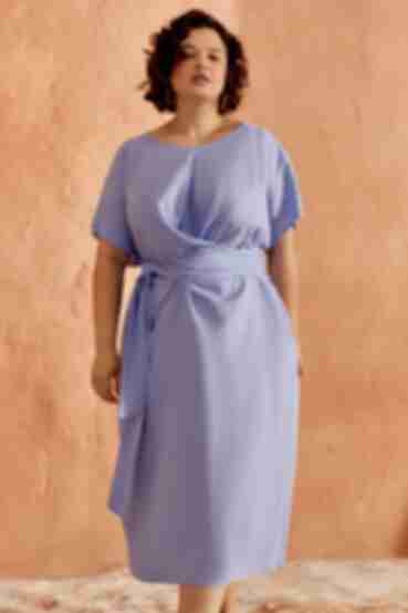 Sky blue demi linen dress plus size