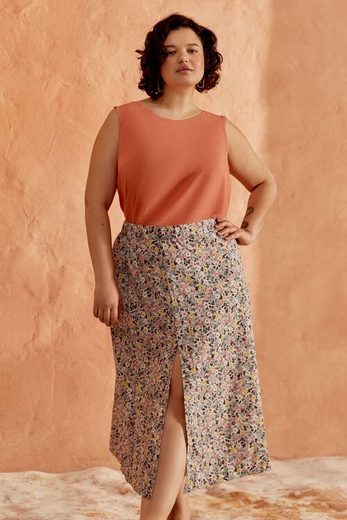 Terracotta staple cotton tank top plus size