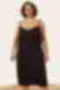 Платье комбинация миди искусственный шелк черное большой размер