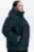 Short jacket with a hood made of black raincoat fabric plus size