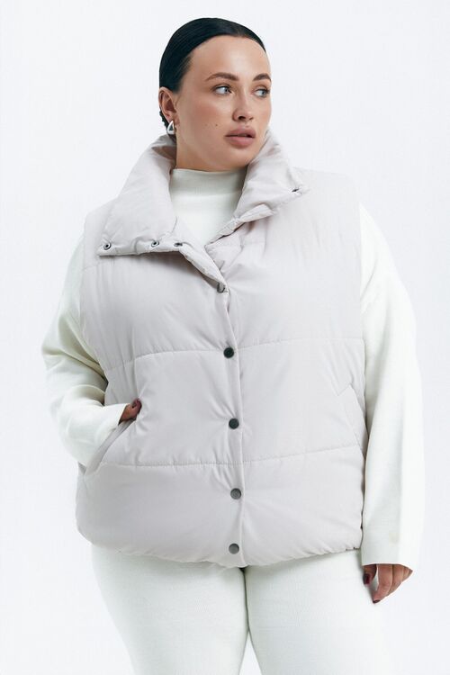 Vest raincoat fabric milky plus size