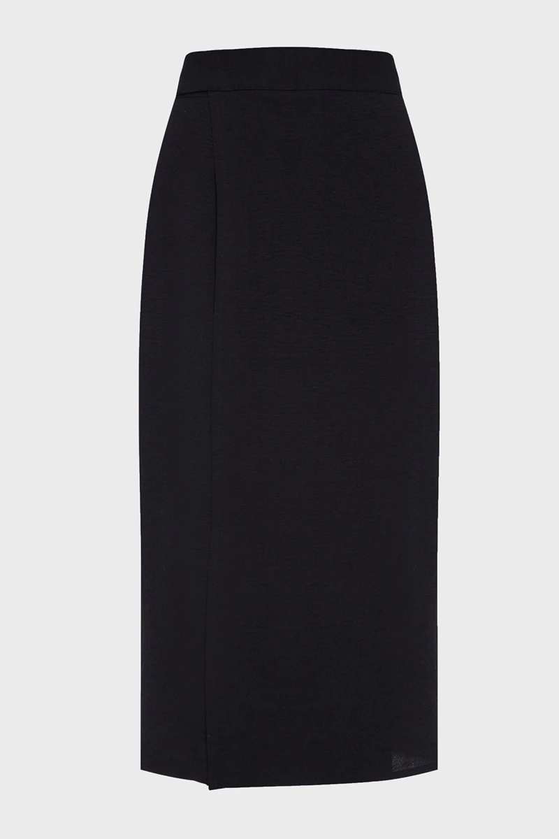 Midi skirt viscose black