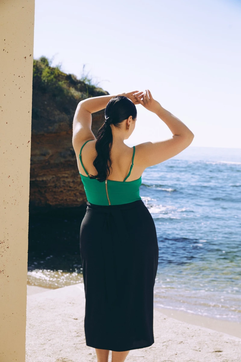 Midi skirt viscose black