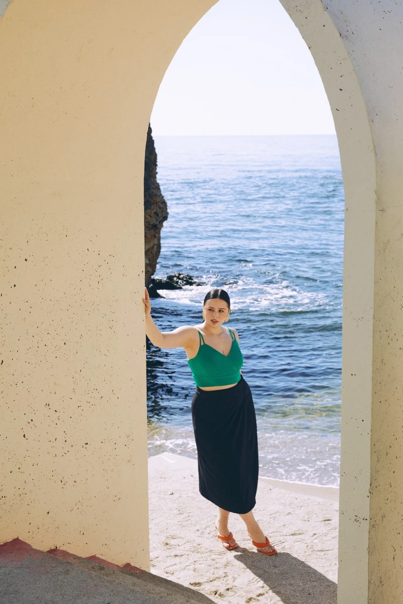 Midi skirt viscose black
