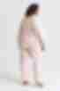 Suit shirt and trousers slim fit herringbone pink knitwear on milk plus size