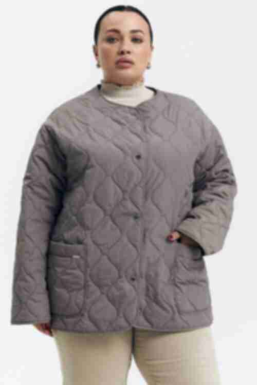 Mokko quilted raincoat jacket plus size