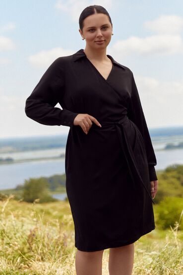 Demi dress with a hem suit fabric polyvinylene black plus size #2