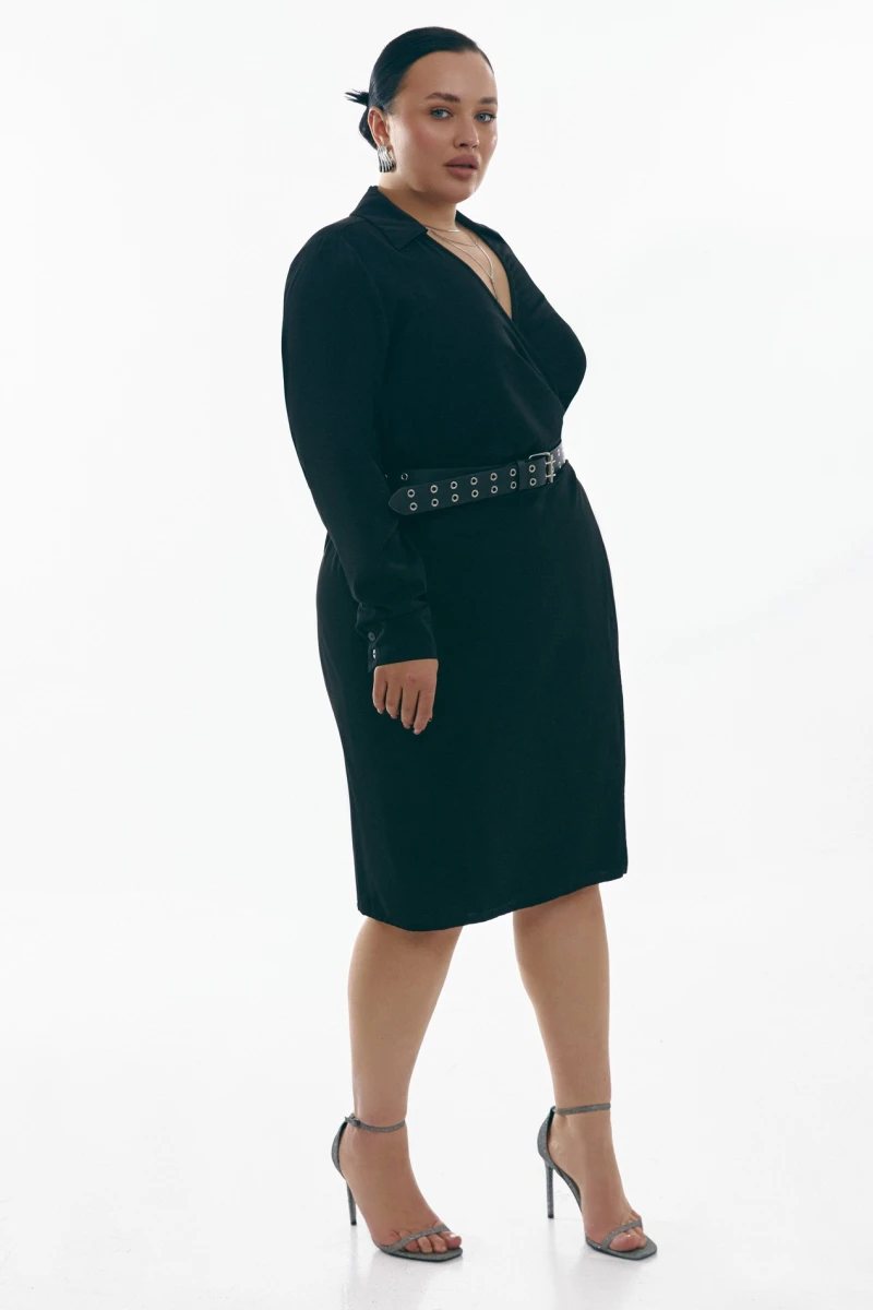 Demi dress with a hem suit fabric polyvinylene black plus size