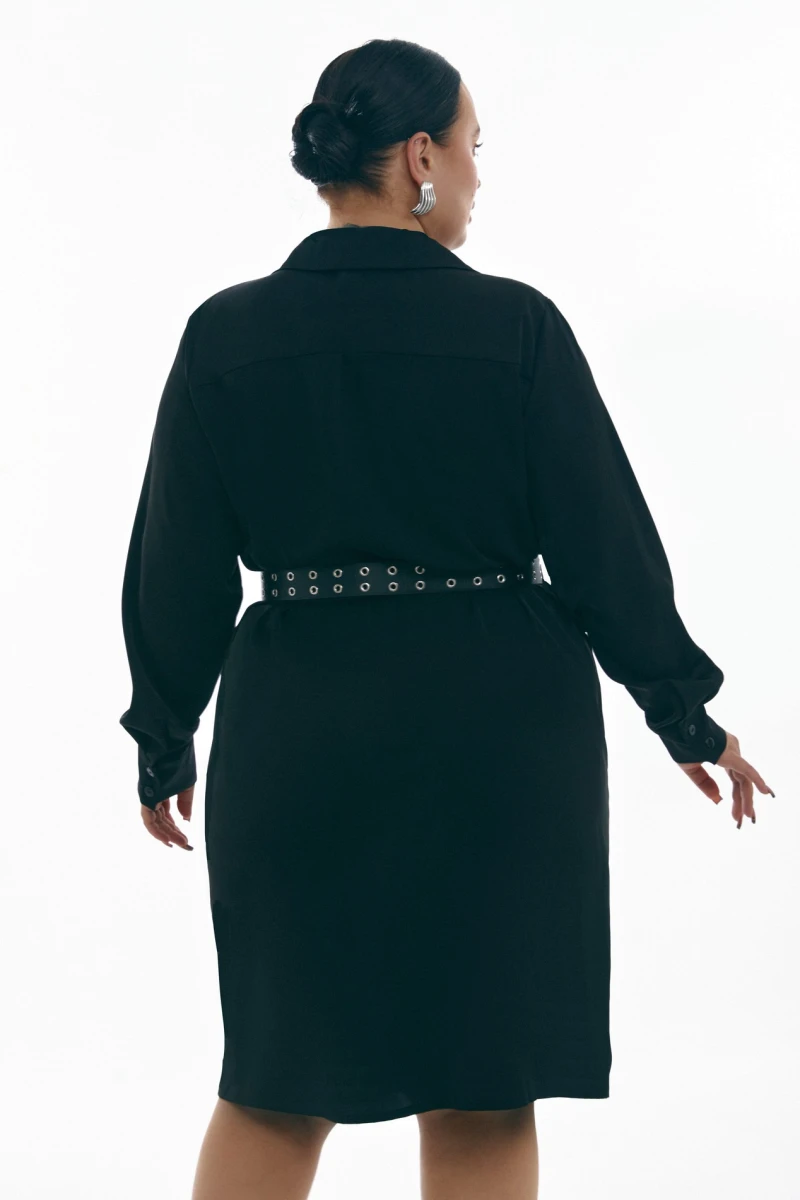 Demi dress with a hem suit fabric polyvinylene black plus size