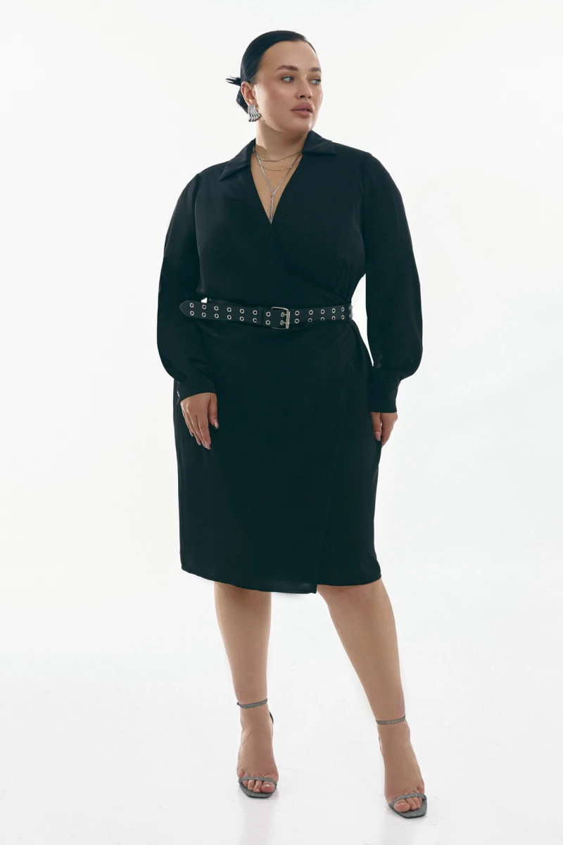Demi dress with a hem suit fabric polyvinylene black plus size