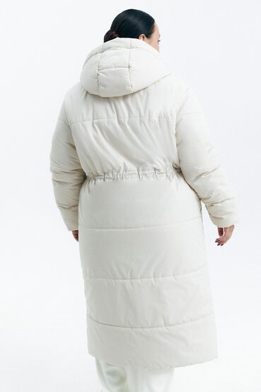 Jacket made of raincoat fabric with a cream hood plus size #2