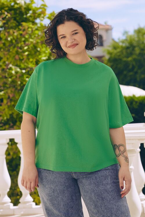 Oversize T-shirt regenerated knitwear green large size