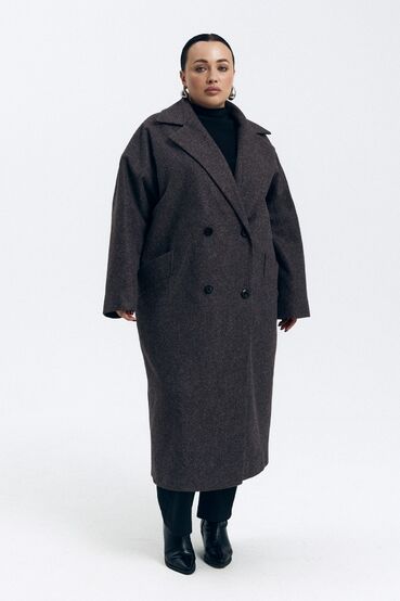 Oversize overcoat graphite coat fabric plus size