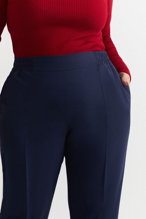 Plus size navy trousers hotsell