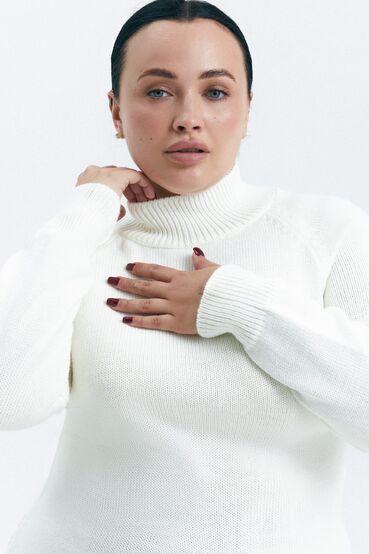 Knitted sweater with a white neck plus size #2