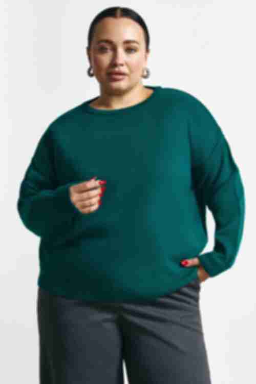 Emerald knitted sweater plus size