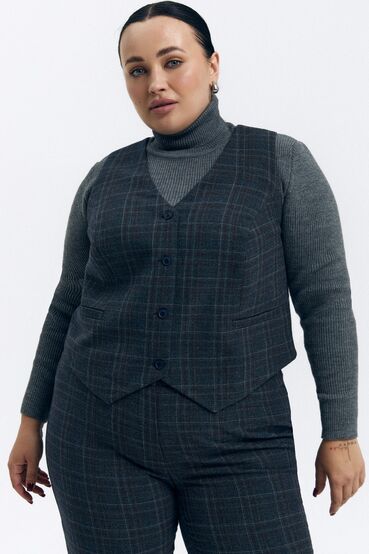 Vest suit fabricgraphite cage on dark gray gray plus size