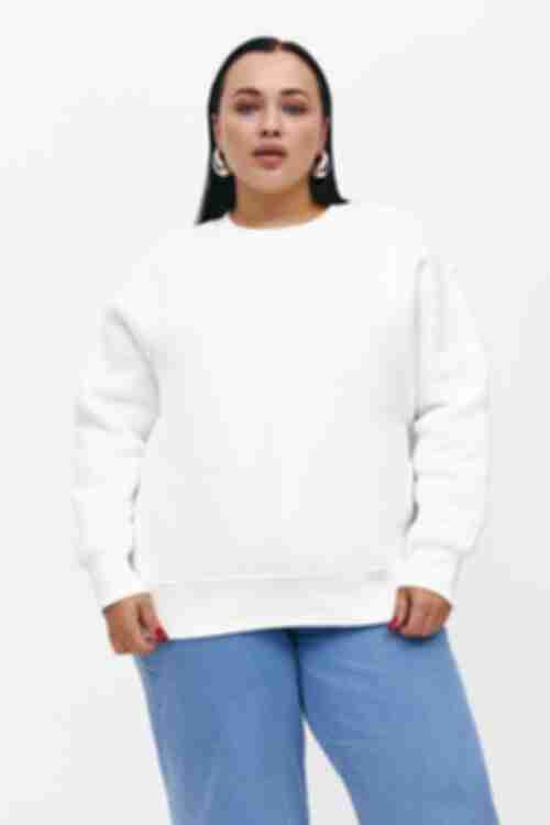 Sweatshirt knitted with a milk pil plus size