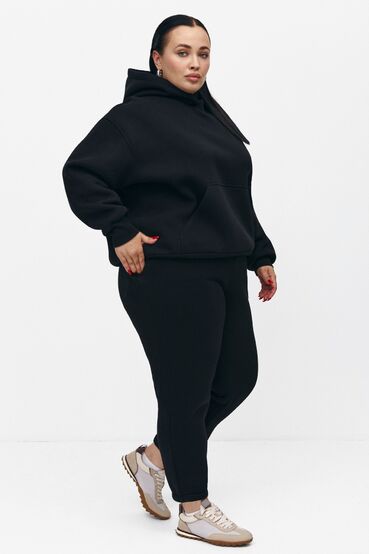 Black knitwear trousers with a pile plus size #2