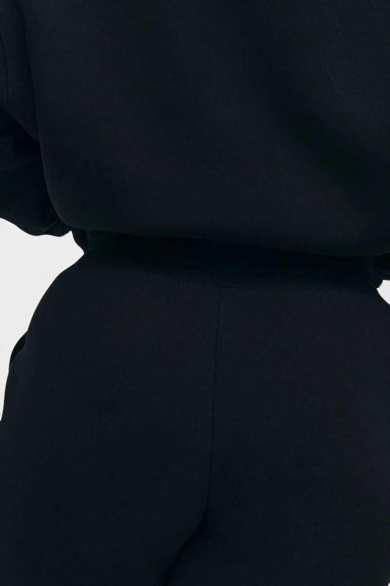 Black knitwear trousers with a pile plus size