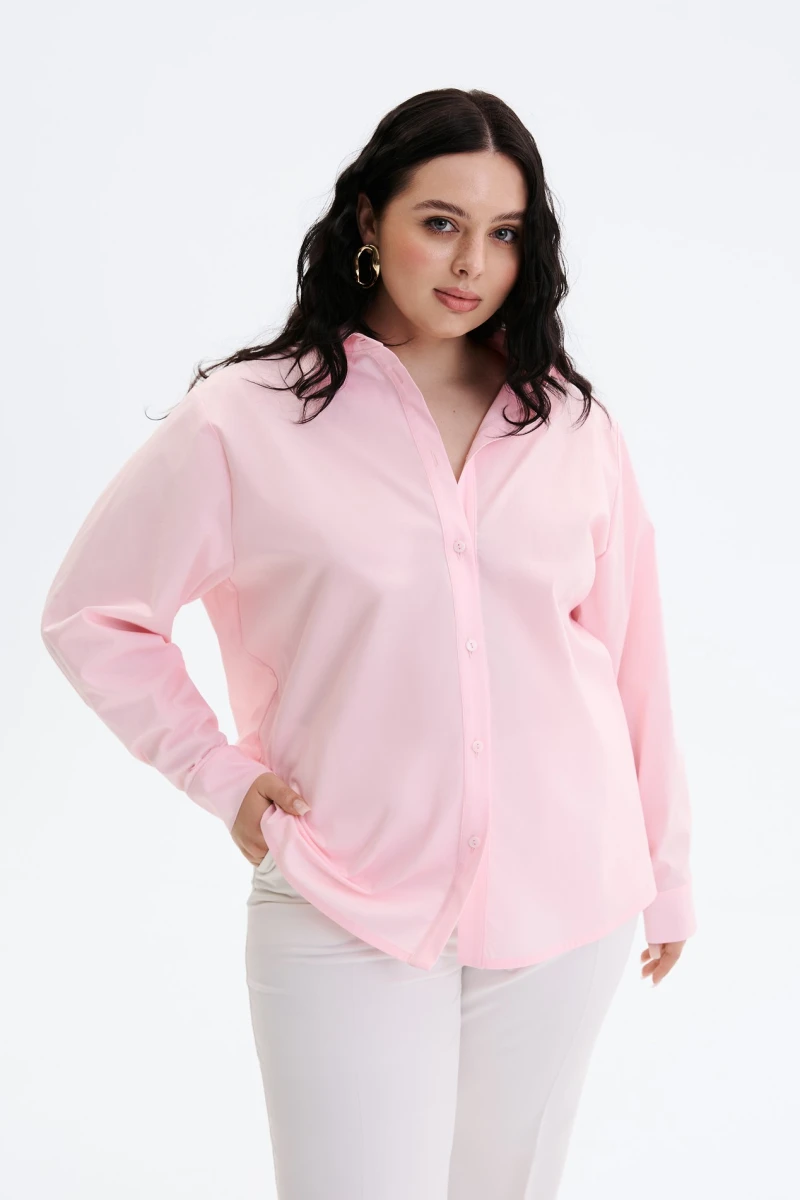 The shirt is powdery plus size