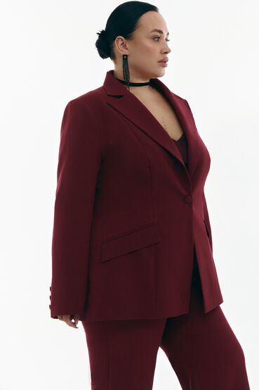 Fitted suit jacket wine fabric plus size #2